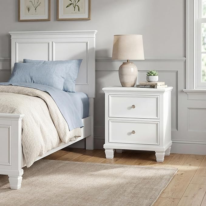 Signature Design by Ashley Fortman Traditional 2 Drawer Night Stand, White