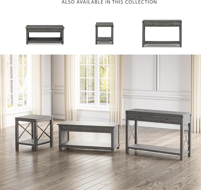 Signature Design by Ashley Freedan Rustic Farmhouse Lift Top Coffee Table, Gray