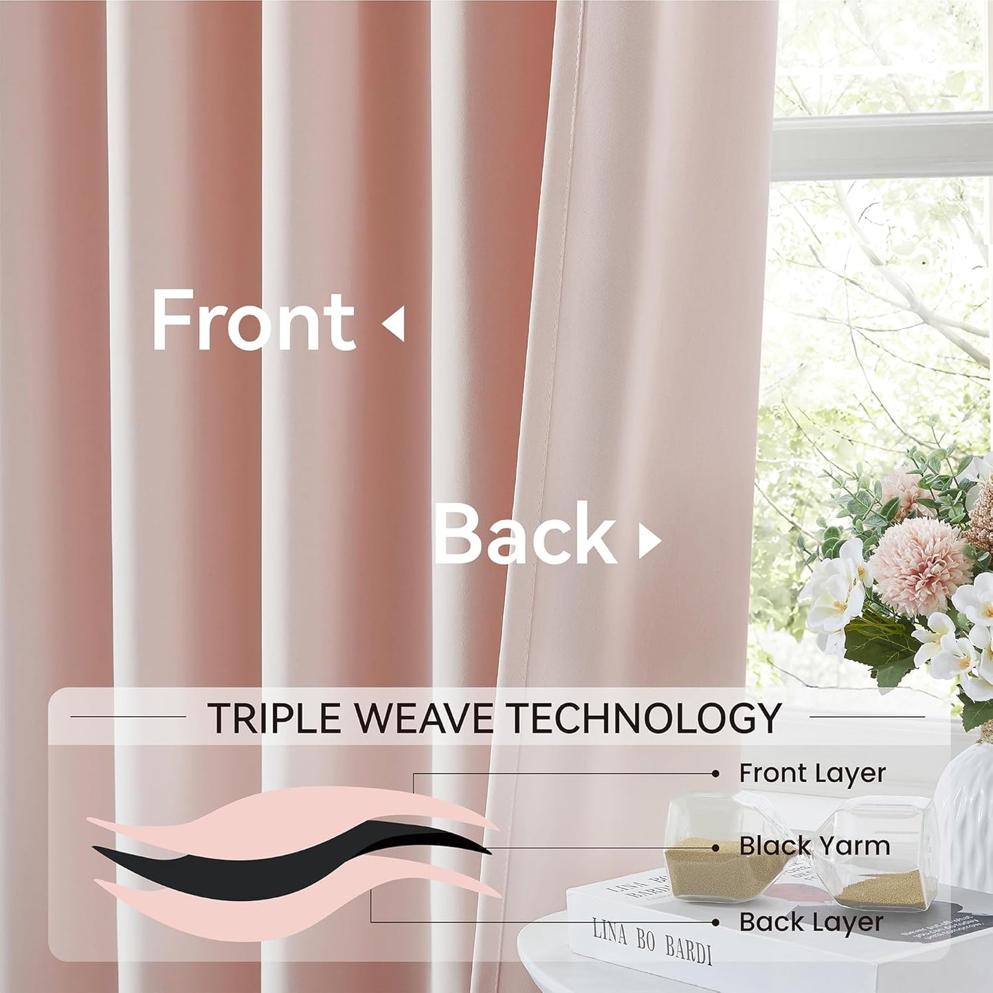 KangBang 2 PCs Pinch Pleat Wide Drapes for Sliding Door 95 Inches Long, Room Darkening Privacy Assured Polyester Curtains & Drapes Ceiling to Floor for Locker Room Living Room(Baby Pink,60x95 Inch)
