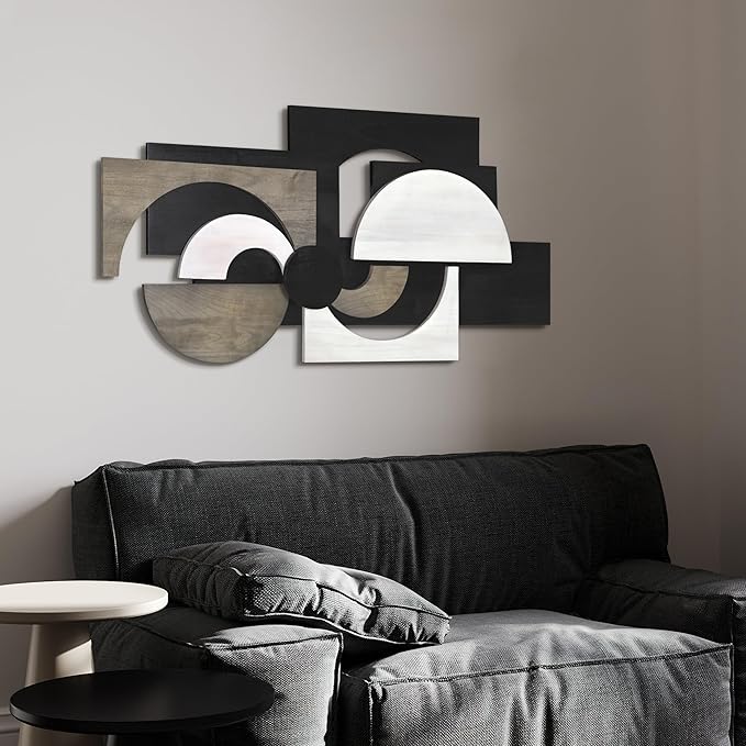 Empire Art Direct "Luminus Dusk" Handmade Dimensional Solid Paulownia Wood Abstracts Wall Art, Ready to Hang, Living Room, Bedroom & Office, 48" x 24"x 1.89"