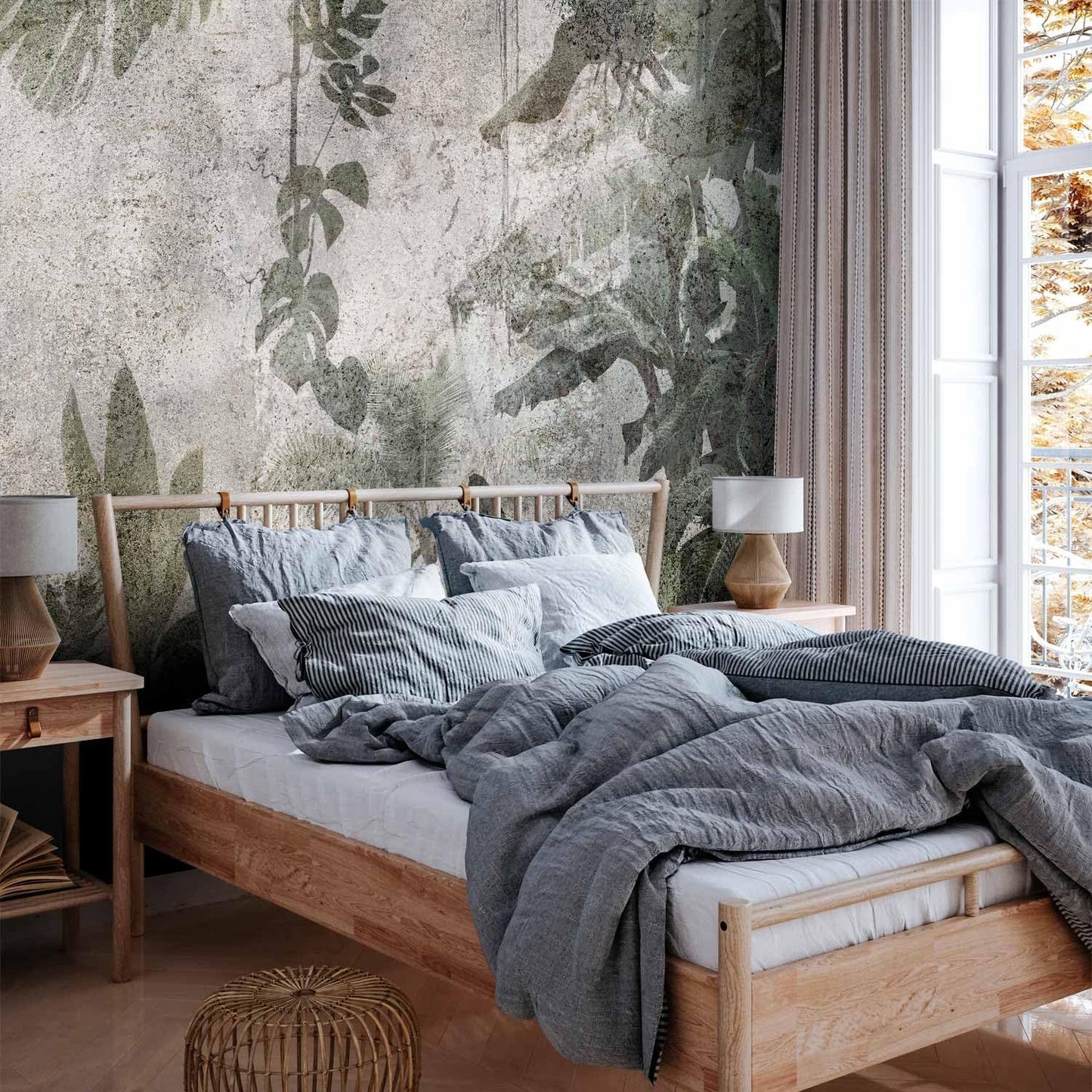 artgeist Wall Mural Tropical Leaves 193x138 in - XXL Peel and Stick Self-Adhesive Wallpaper Removable Large Sticker Foil Wall Decor Print Picture Image Design Jungle Nature Monstera b-C-0821-a-a