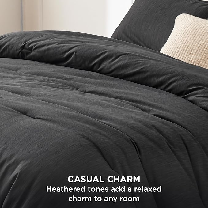 Bedsure California King Comforter Set - Black Soft Bedding for All Seasons, Cationic Dyed Bed Set, 3 Pieces, 1 California King Size Comforter (104"x96") and 2 Pillow Shams (20"x36"+2")