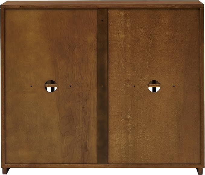 KEIKI 39" Mid Century Modern Fluted Hollowed Out Sideboard Cabinet with 2 Outlet Holes, Buffet Cabinet with Storage, Storage Cabinet for Living Room, Entryway, Hallway, Dining Room, Kitchen, Walnut