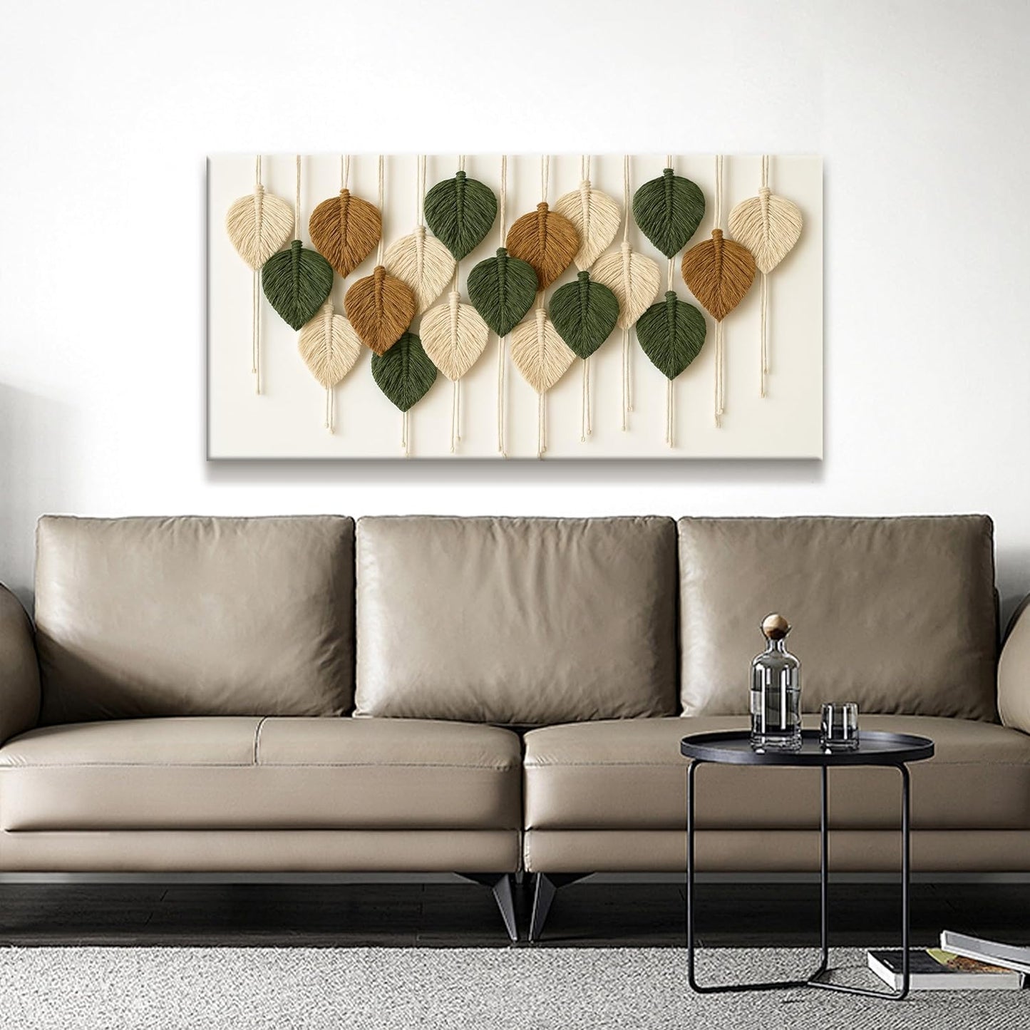 Boho Wall Art Chic Home Wall Art Modern Bohemian Feather Canvas Wall Art Decor For Apartment Dorm Living Room Bedroom Nursery Backdrop 20"W X 40"L Ready To Hanging