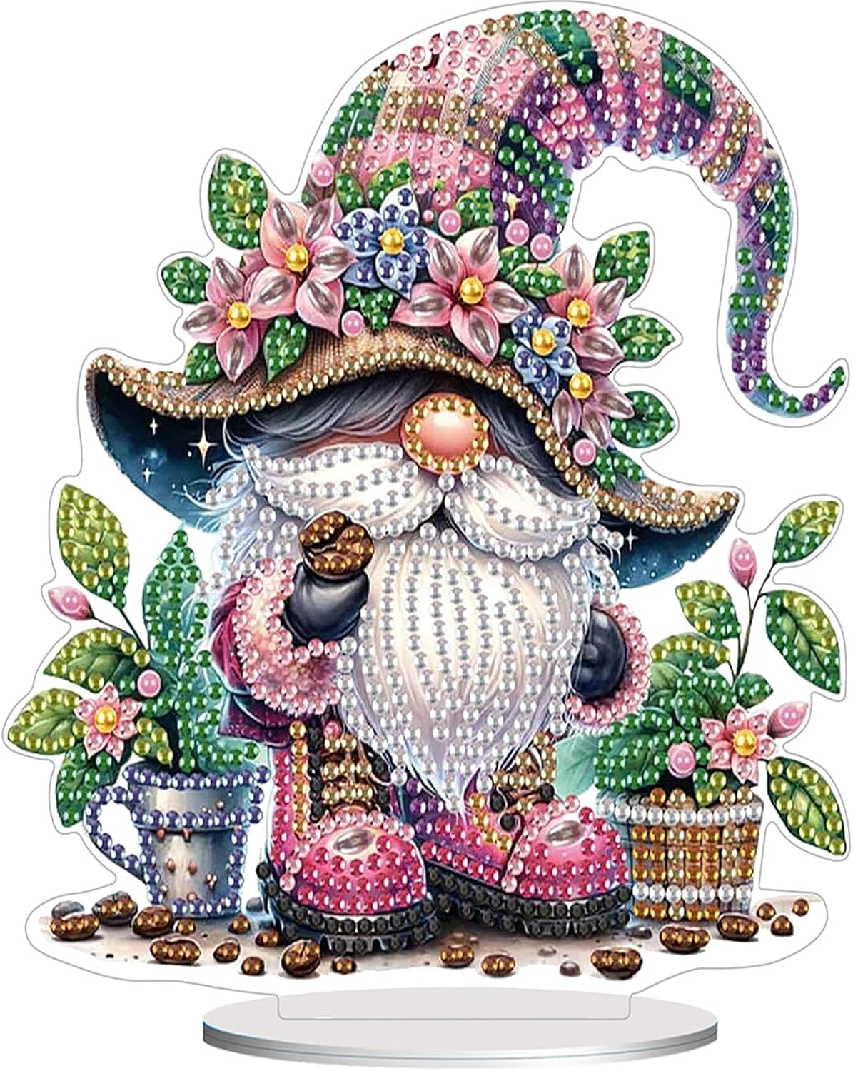 Diamond Painting Kits for Adults Beginners, 5D Full Drill Dwarf Crystal Art Desktop Ornament, DIY Single Sided Home Office Desk Decor, Creative Craft Gift Set with Tools