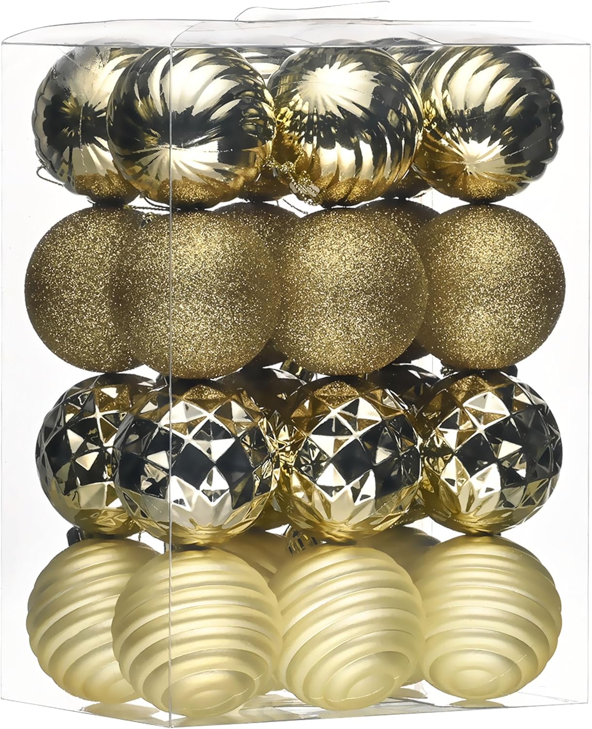 Valery Madelyn Christmas Ornaments Tree Decorations Set for Fall Halloween, 24ct Gold Shatterproof Ball Ornaments, 2.36" Hanging Ornament Bulk for Xmas Holiday Party Decor