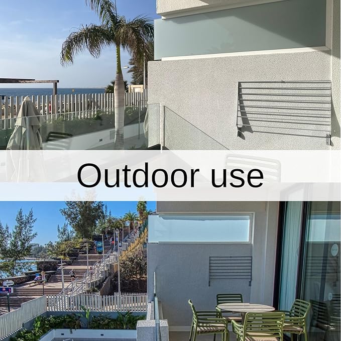 foxydry Fold, Wall Drying Rack, Vertical Drying Rack for Indoor and Outdoor Aluminium and Steel (White - Closing Up, 80 cm / 31.5 in)