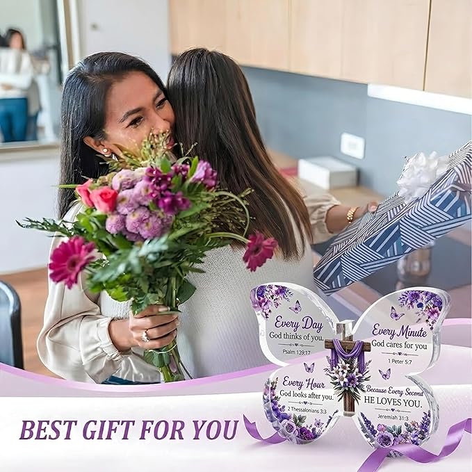Mothers day Mom Gifts - Christian Gifts for Women Birthday, Butterfly Inspirational Gifts for Womenn, Friends, Mom, Sister, Girl, Coworker, Bible Verse Encouragement Decor, Religious Gift for Women Girls
