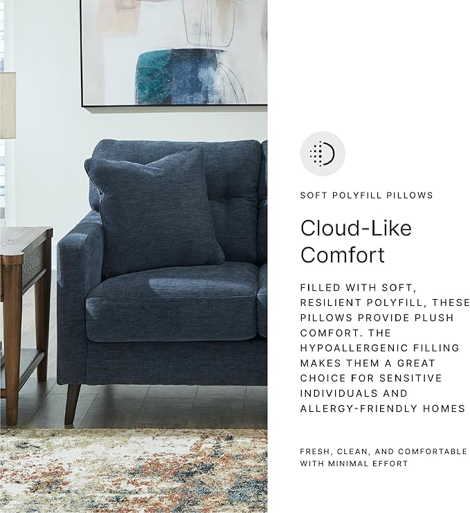 Signature Design by Ashley Bixler Classic Tufted Loveseat with Removable Cushions, Blue