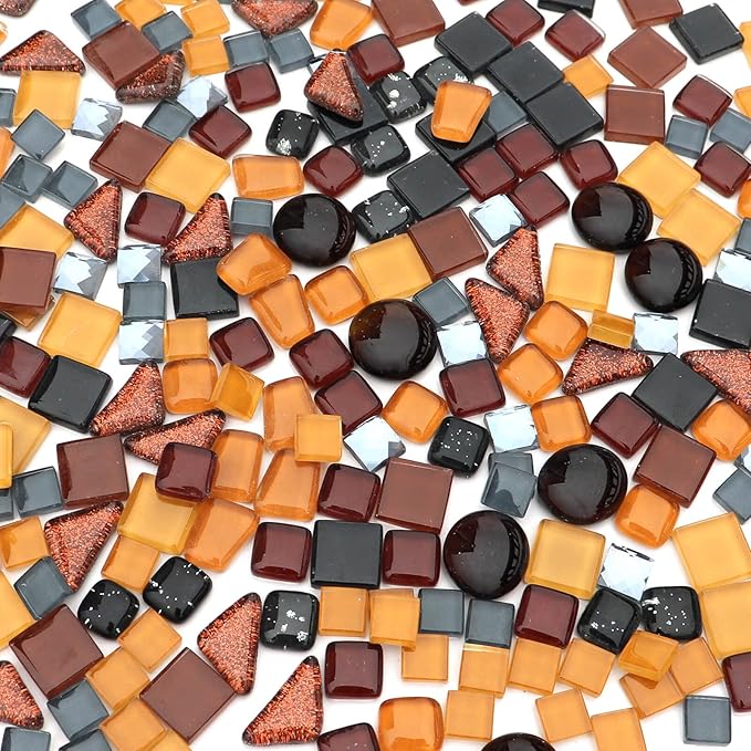 LITMIND Assorted Black Irregular Crystal Mosaic Tiles, 9oz Value Pack - Perfect for Art Crafts, Mosaic Making Projects, Home Decor, and More