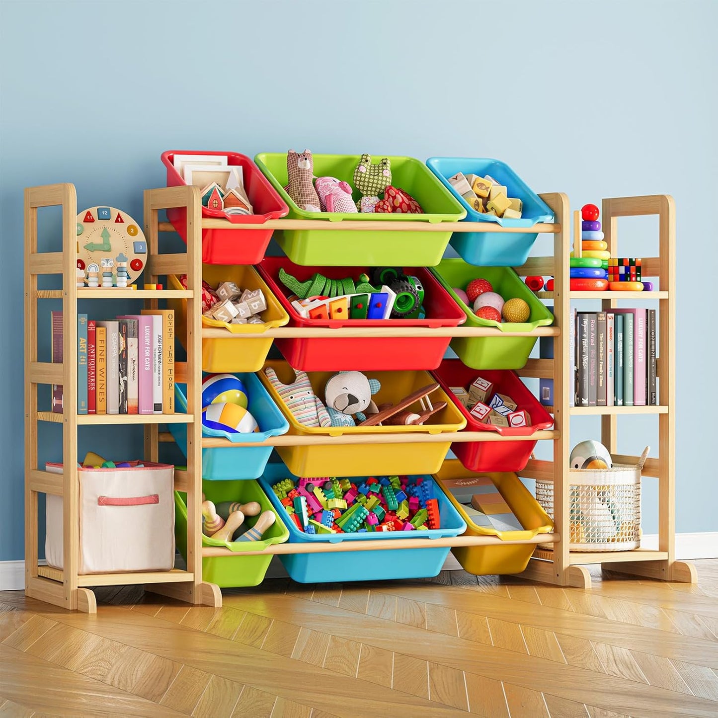 SpaceAid Toy Storage Organizer with 6 Shelves and 12 Bins, Toy Organizers Storage Bookshelf, Kids Bin Shelf Toys Box Bookcase for Bedroom Playroom Organization Room Decor, Multi-Colored - Décor Diaries