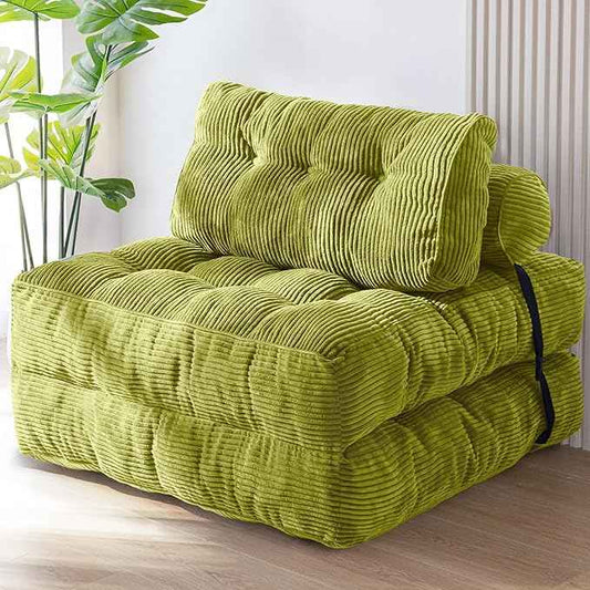 MAXYOYO Folding Sofa Bed, Convertible Sleeper Chair with Pillow Foldable Matress, Portable Fold Out Chair Bed Comfy Floor Sofa Lounge for Living Room Bedroom