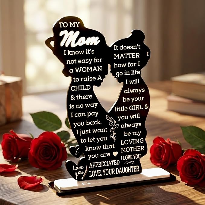To My Mom Acrylic Plaque, Mom Gifts from Daughter, Best Mom Ever Keepsake, I Love You Mom Sign, Mothers Day Decor, Meaningful Sentimental Gift, Birthday Gift Idea