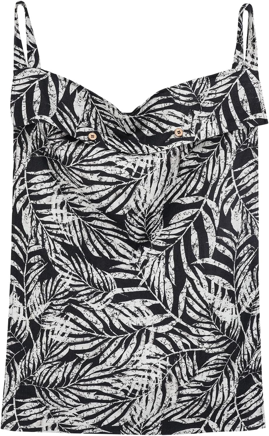 Linen Hanging Laundry Bag, 100% Linen Leaf Print Over The Door Laundry Hamper with Buttons and Zipper, Space Saving Door Hampers for Laundry Dirty Clothes Home Travel, Black, 19.7x27.5inches