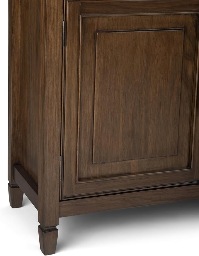SIMPLIHOME Connaught SOLID WOOD 40 Inch Wide Traditional Storage Cabinet in Rustic Natural Aged Brown, For the Living Room, Entryway and Family Room