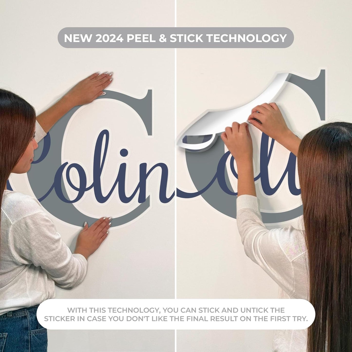 CRYPTONITE Personalized Name & Initial Vinyl Wall Decor I Nursery Wall Decal for Baby Boy & Girl Decoration I Wall Stickers for Bedroom Decor I Boys Bedroom Decor I Size Options