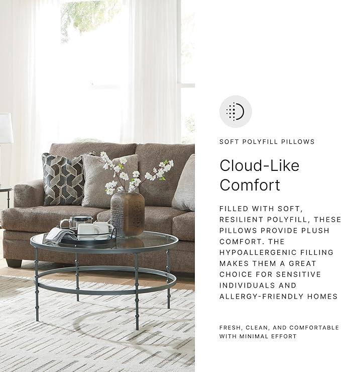 Signature Design by Ashley Stonemeade Casual Sofa with 4 Toss Pillows, Dark Brown