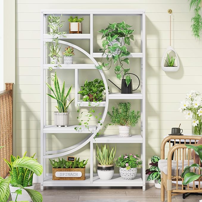Tribesigns Bookshelf Industrial 5 Tier Etagere Bookcase, Freestanding Tall Bookshelves Display Shelf Storage Organizer with 9-Open Storage Shelf for Living Room, Bedroom