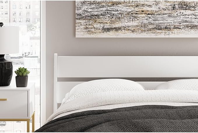 Signature Design by Ashley Socalle Coastal Panel Headboard, Queen, White