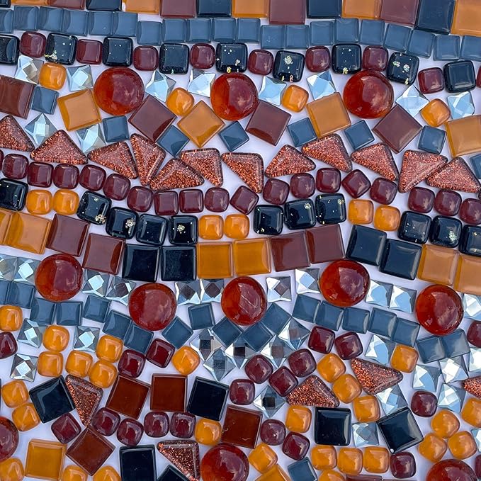 LITMIND 1.1LB Coffee Blend Irregular Crystal Glass Mosaic Tiles for Crafts - Perfect for Mosaic Art Projects, Puzzles, and Home Décor