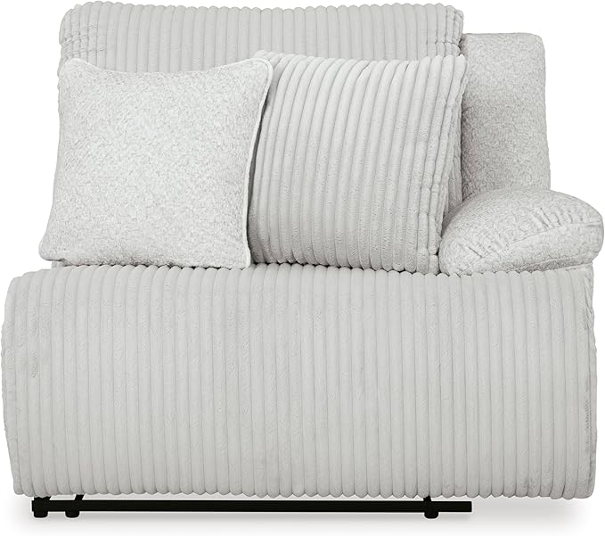 Signature Design by Ashley Top Tier Coastal 2-Piece Reclining Sectional Loveseat with 4 Accent Pillows, Light Gray