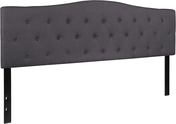 Flash Furniture Cambridge Tufted Upholstered King Size Headboard in Dark Gray Fabric