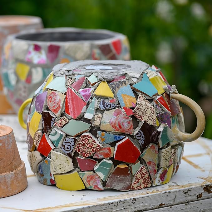 MECCANIXITY 250g Ceramic Mosaic Tiles for Crafts Bulk, Rectangle Red Ceramic Tile for Mosaic Kits Garden Stepping Stone Cup Mat