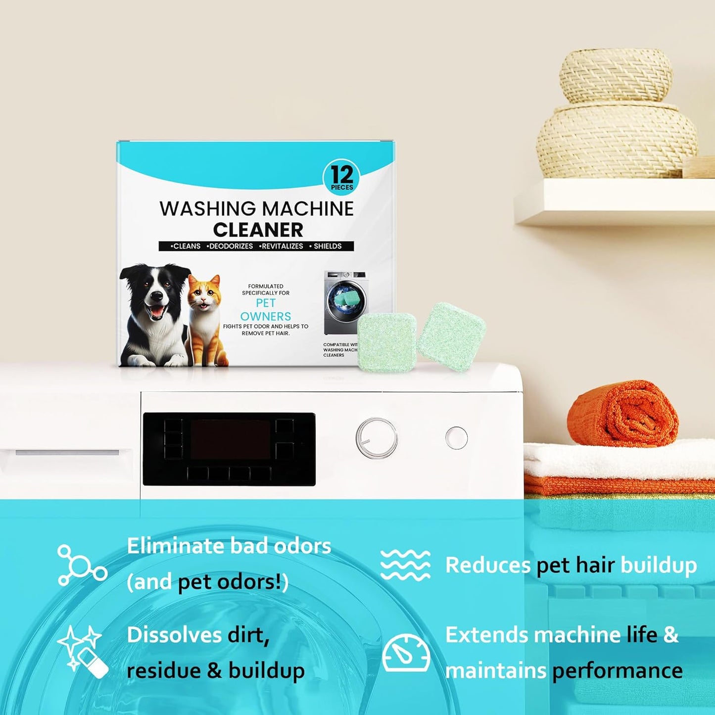 Washing Machine Cleaner 48 Pack-24 Month Supply,Cleaning Tablets Formulated for Pet Owners for He,Easy Pet Hair Remover for Laundry.Top & Front Load Washer.Septic Safe. - Décor Diaries