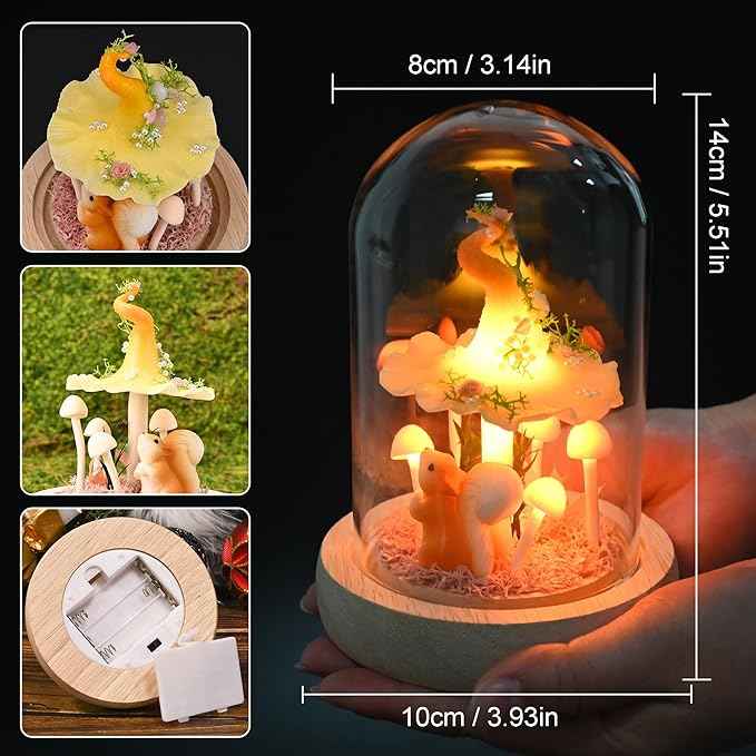 QUELIEN Mushroom Lamp,Mothers Day Mom Gifts for Mom,Light Up Mushroom in Glass Dome,Birthday Party Decorations,Ideal Birthday Gift,Girlfriend Gift