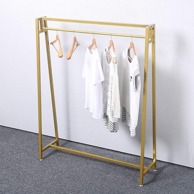 MBQQ Moden Metal Clothes Rack with Clothing Hanging Rack Organizer for Laundry Drying Rack Display Racks Garment Racks,Gold