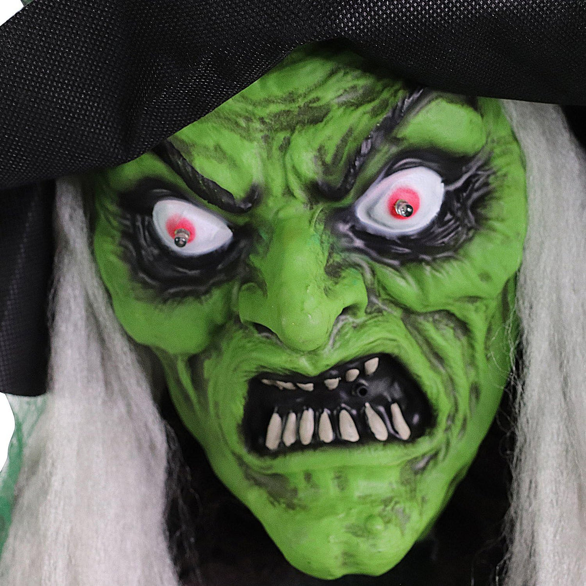 Talking Forest Witch Halloween Animatronic with Movement and Lights for Battery Operated Scary Indoor or Covered Outdoor Halloween Decorations (6FT Standing Witch)
