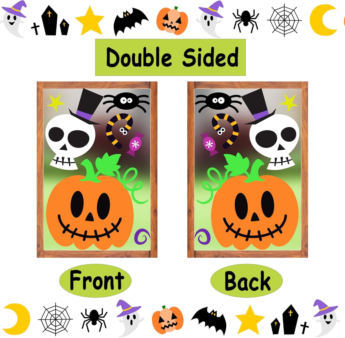 Halloween Window Clings Window Stickers Cute Pumpkin Ghost Halloween Window Decorations Window Decals for Halloween Decor