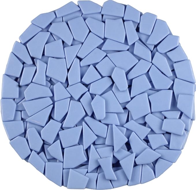 Irregular Glass Mosaic Tiles Bulk 500g Glossy and Iridescent Mosaic Glass Tiles for DIY Projects and Arts and Crafts Solid Colors and Mixes (Glossy Periwinkle)