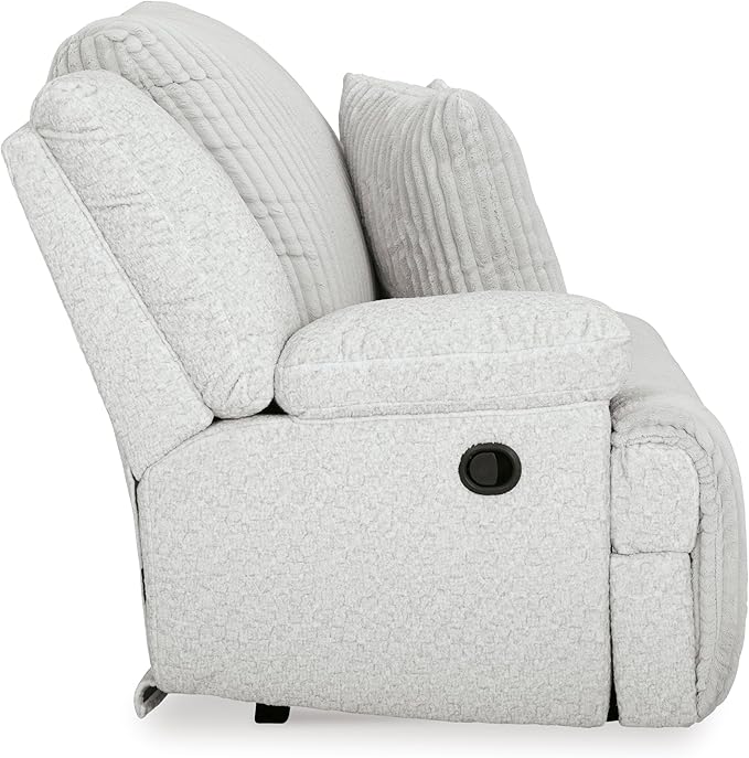 Signature Design by Ashley Top Tier Coastal 3-Piece Reclining Sectional Sofa with 4 Accent Pillows, Light Gray