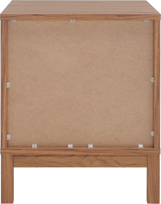 SAFAVIEH Home Collection – Galio Oak & Gold 2-Drawer Nightstand, Vintage-Inspired Bedside Table with Storage for Bedroom (NST9600D)