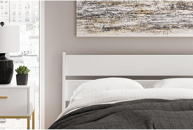 Signature Design by Ashley Socalle Coastal Panel Headboard, Full, White