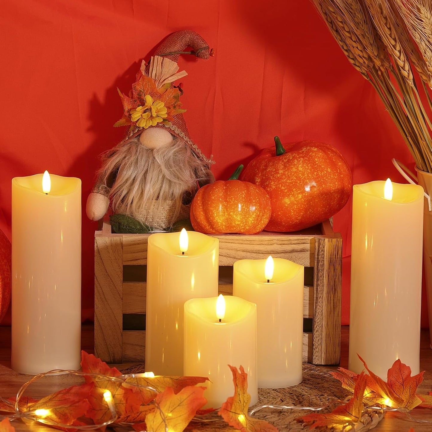 NURADA Outdoor Flameless Candles with Remote Timer - Waterproof Realistic Flickering LED Pillar Electric Battery Operated Fake Candle for Holiday Home Wedding Fireplace Decor - 3 Pack Ivory White