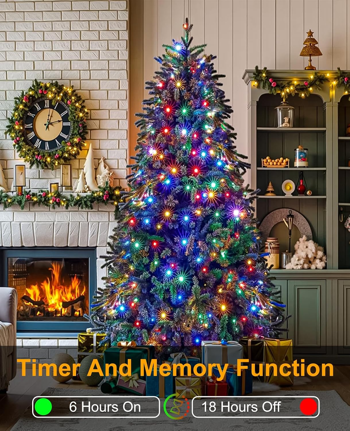 Christmas Lights Outdoor, 157FT 480 LED Plug in Christmas Tree Lights Waterproof, 8 Modes Fairy String Light for Indoor Bedroom Garden Patio Porch Xmas Party Holiday Decorations, Multicolor