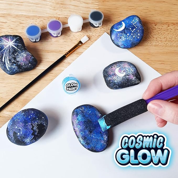 ArtSkills Rock Painting Kit - 18 Rocks - Geode, Mandala & Glow in the Dark Rock Painting, Arts and Crafts for Kids