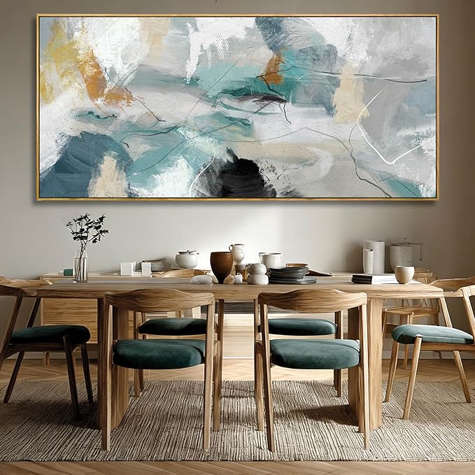 Abstract Framed Wall Art Colorful Picture Prints Line Canvas Poster 40"x86" Bedroom Artwork Home Decorations for Living Room