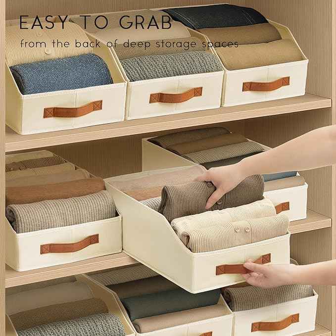 6 Pack Fabric Storage Bins for Organizing 8 Pack Closet Organizers and Storage