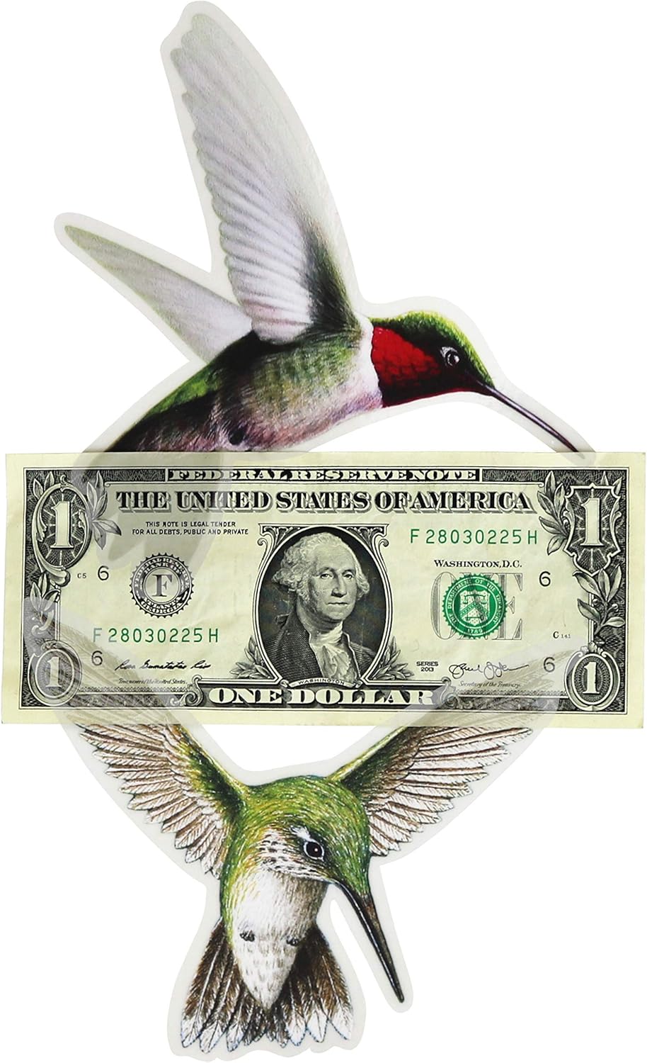 Iconikal 24-Count Large 6-inch Static Cling Window Decorations, Hummingbirds Flying