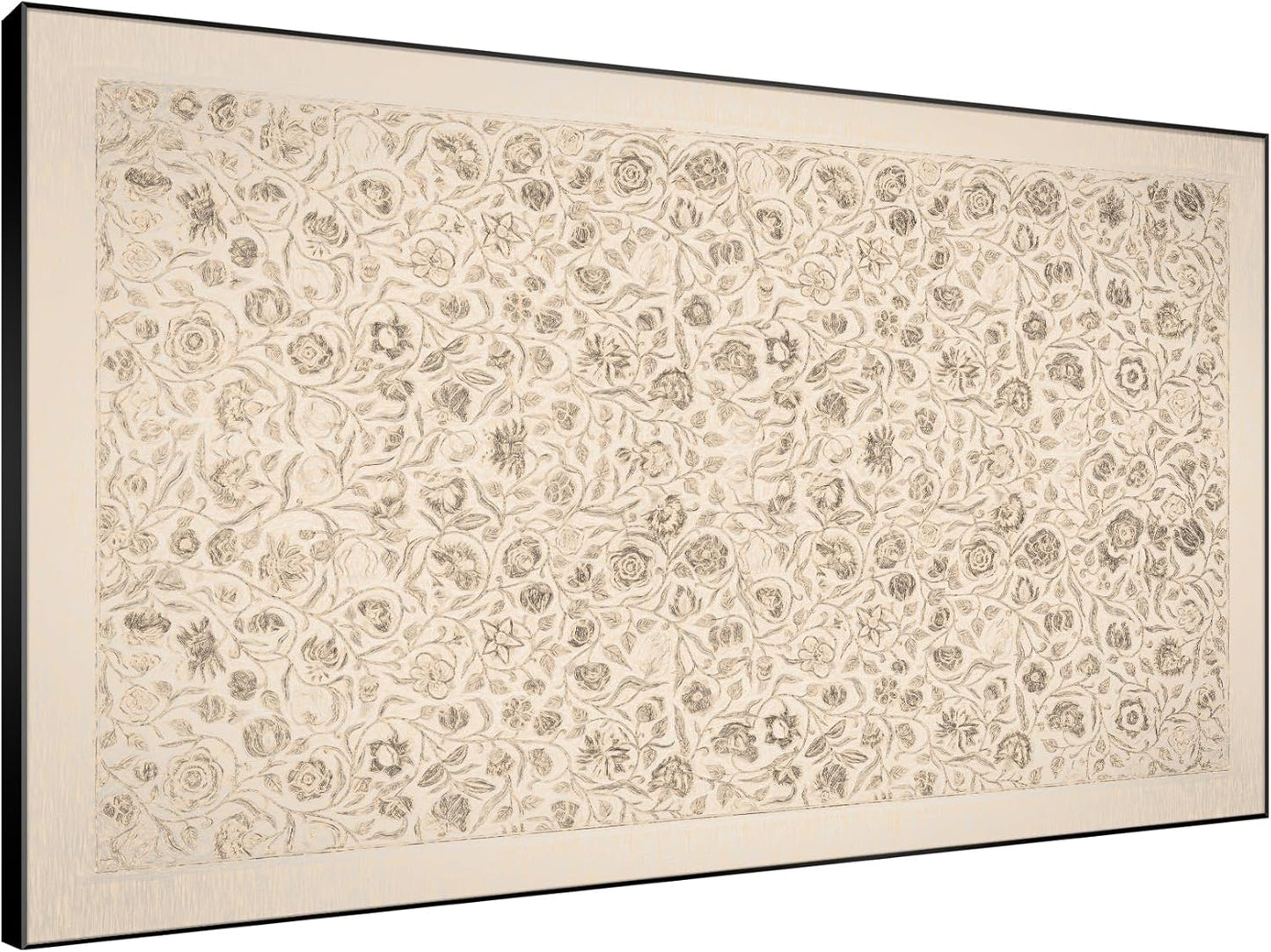 SIGNWIN 46"x72" Extra Large Framed Wall Art Vintage Botanical Sketch with Detailed Floral Pattern, Classic Nature Illustration for Home Living Room Bedroom Decor (Frame Assembly Required)