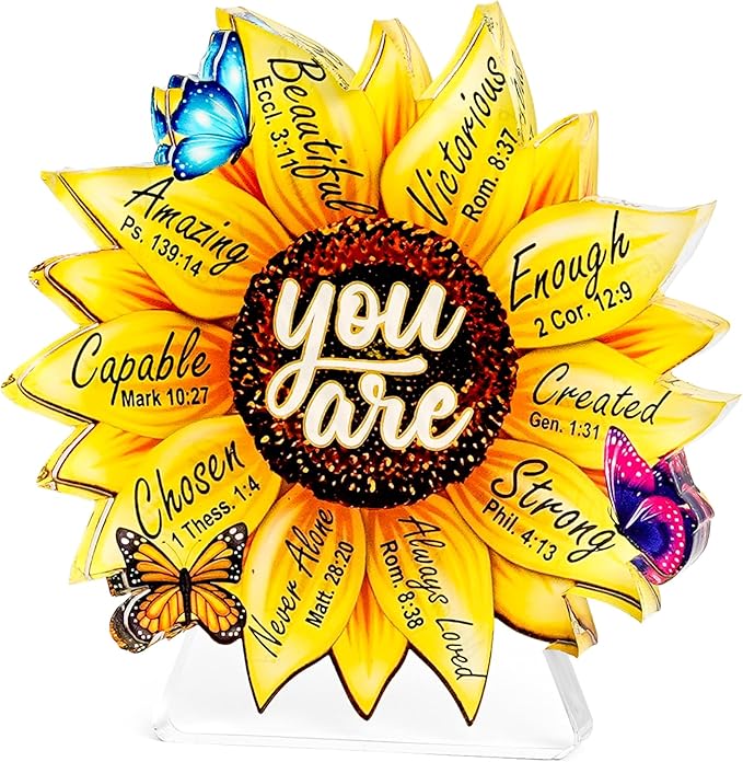 Mothers day Mom Gifts - Christian gifts for women Mothers Day Sunflower Decor with Bible Verses Gift for Women, Faith-Based Inspirational Gift for Friends, Mom, Sister, Girl, Coworker, Christian