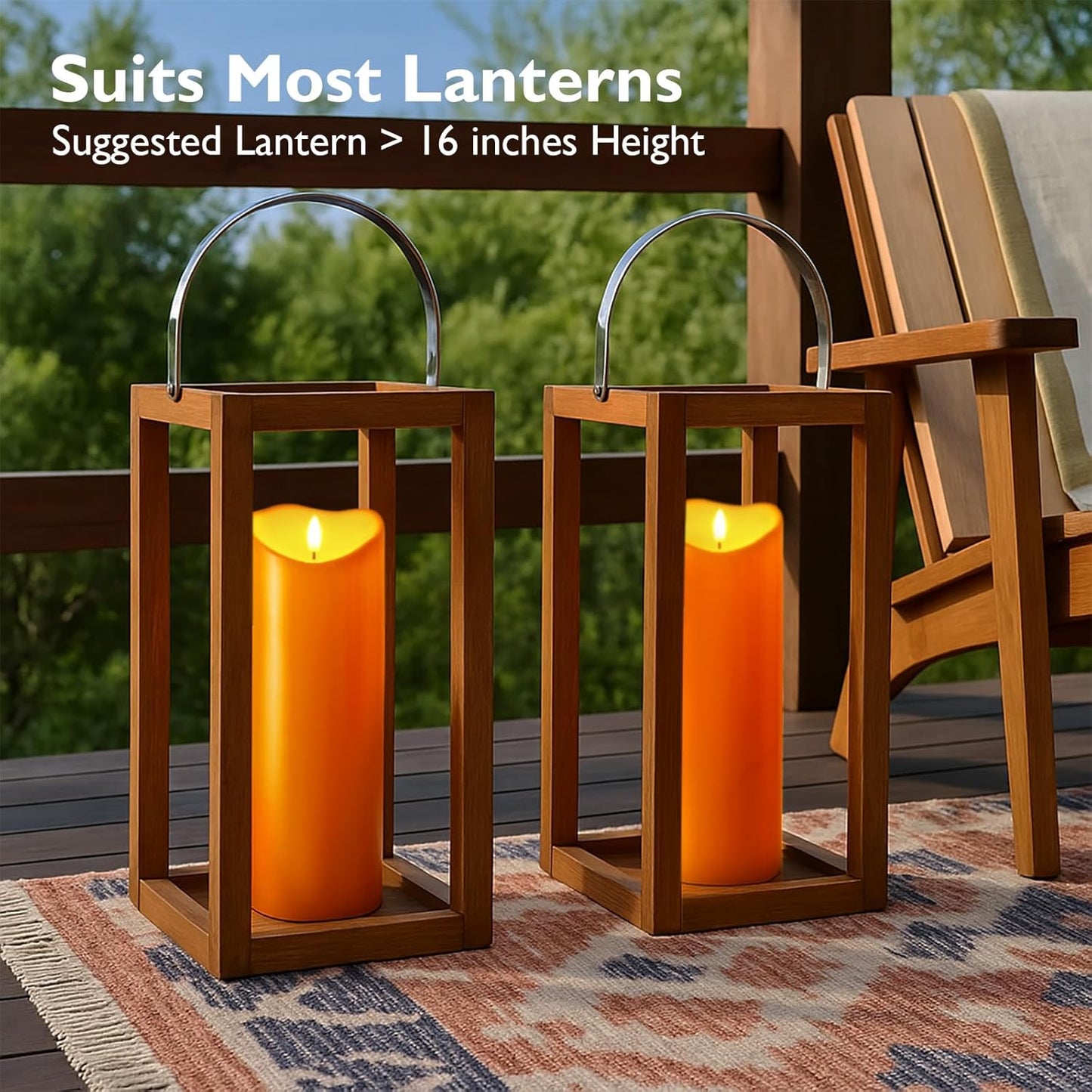 Homemory 4"x12" Halloween Orange Flameless Candles, Fall Candles, Outdoor Waterproof Flameless Candles with Remote and Timers, Battery Operated LED Pillar Candles, Won't Melt Plastic, Set of 2