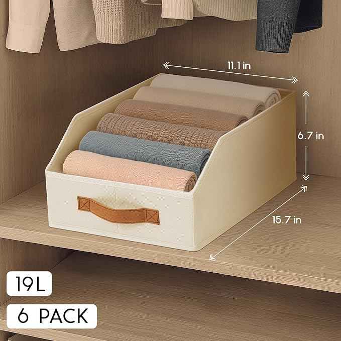 6 Pack Fabric Storage Bins for Organizing 8 Pack Closet Organizers and Storage