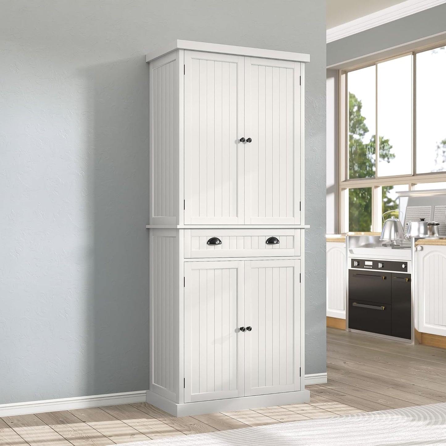 ARTPOWER 72" Tall Kitchen Pantry Storage Cabinet with Drawer and Adjustable Shelves, Pantry Cabinet for Kitchen, Bathroom or Hallway, White - Décor Diaries