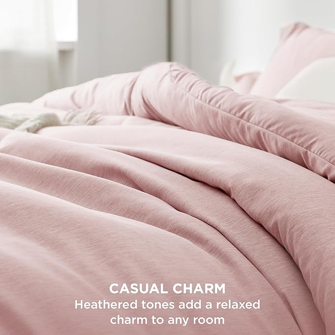 Bedsure Queen Comforter Set - Pink Soft Bedding for All Seasons, Cationic Dyed Bed Set, 3 Pieces, 1 Queen Size Comforter (90"x90") and 2 Pillow Shams (20"x26"+2")