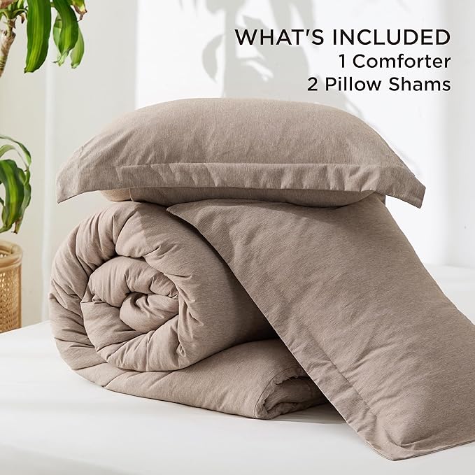Bedsure Oversized Queen Comforter Set - Khaki Soft Bedding for All Seasons, Cationic Dyed Bed Set, 3 Pieces, 1 Oversized Queen Size Comforter (98"x98") and 2 Pillow Shams (20"x36"+2")