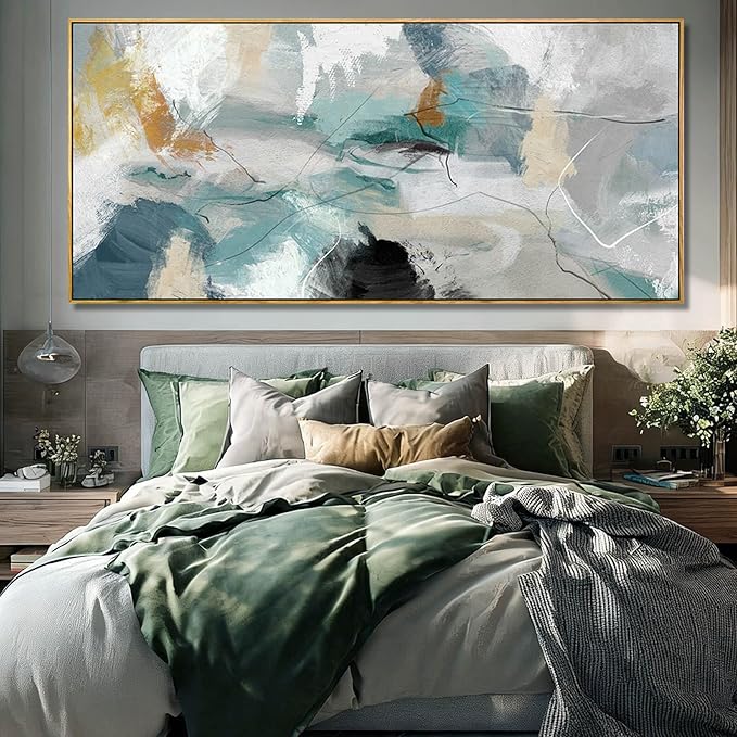 Abstract Framed Wall Art Colorful Picture Prints Line Canvas Poster 40"x86" Bedroom Artwork Home Decorations for Living Room
